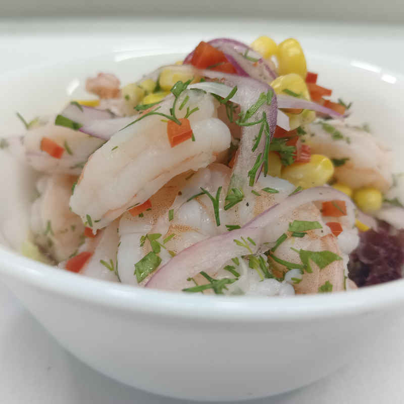 Ceviche de Camarón con Mango y Pepino: Aperitivo fresco y delicioso